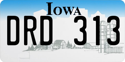 IA license plate DRD313