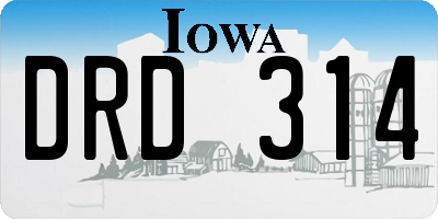 IA license plate DRD314