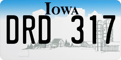 IA license plate DRD317