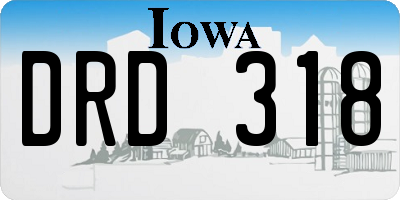 IA license plate DRD318