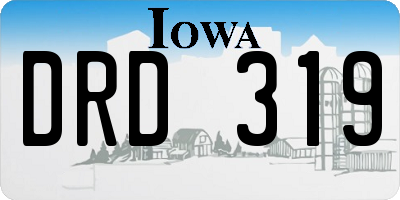 IA license plate DRD319