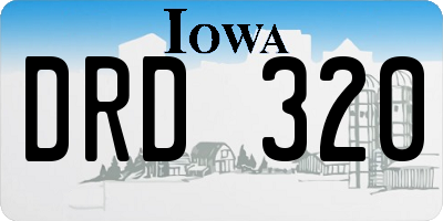 IA license plate DRD320