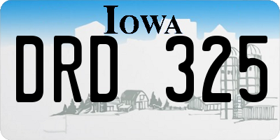 IA license plate DRD325