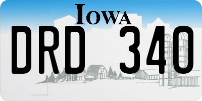 IA license plate DRD340