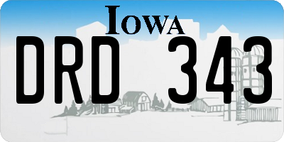 IA license plate DRD343