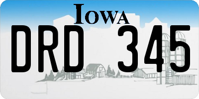 IA license plate DRD345