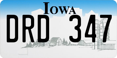 IA license plate DRD347