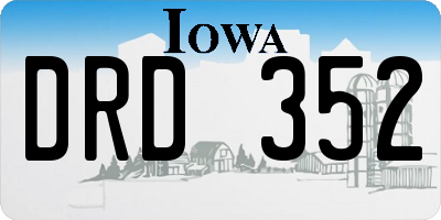IA license plate DRD352