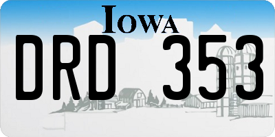 IA license plate DRD353