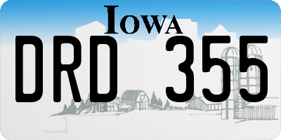 IA license plate DRD355