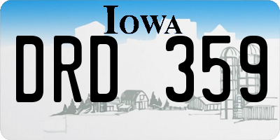 IA license plate DRD359