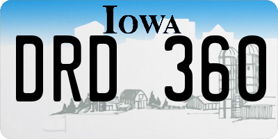 IA license plate DRD360