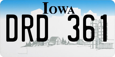 IA license plate DRD361
