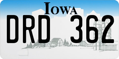 IA license plate DRD362