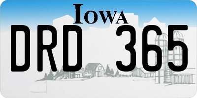 IA license plate DRD365