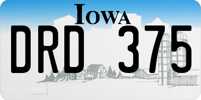 IA license plate DRD375