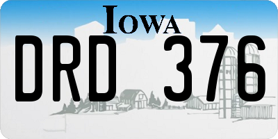 IA license plate DRD376