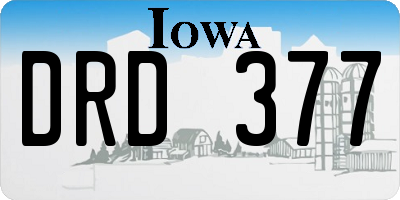 IA license plate DRD377