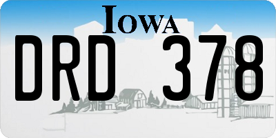 IA license plate DRD378