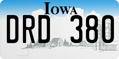 IA license plate DRD380
