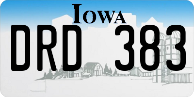 IA license plate DRD383