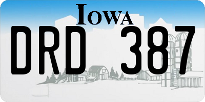 IA license plate DRD387