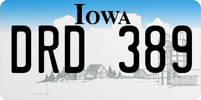 IA license plate DRD389