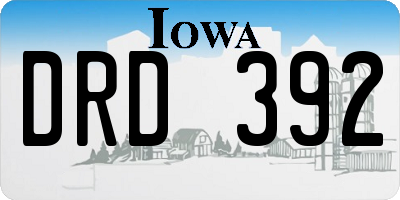 IA license plate DRD392