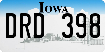 IA license plate DRD398