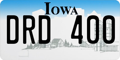 IA license plate DRD400