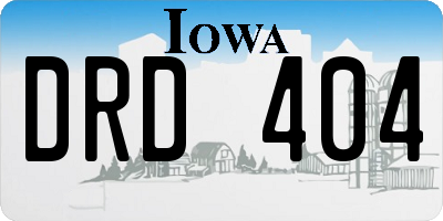 IA license plate DRD404