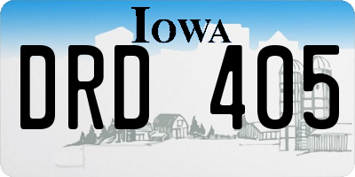 IA license plate DRD405