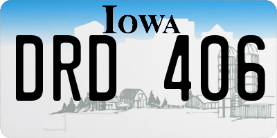 IA license plate DRD406