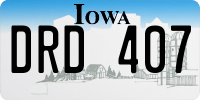 IA license plate DRD407