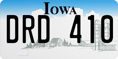 IA license plate DRD410