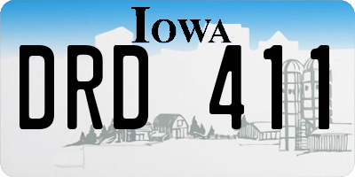 IA license plate DRD411