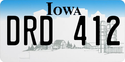 IA license plate DRD412