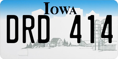 IA license plate DRD414