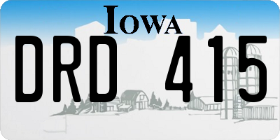 IA license plate DRD415