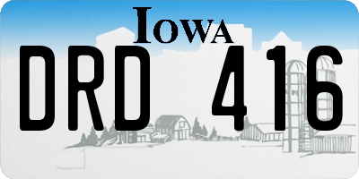 IA license plate DRD416