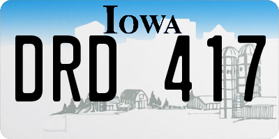 IA license plate DRD417