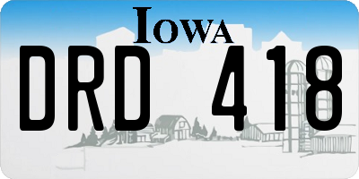 IA license plate DRD418