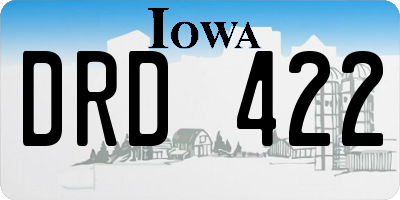 IA license plate DRD422