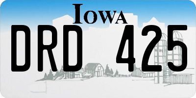 IA license plate DRD425