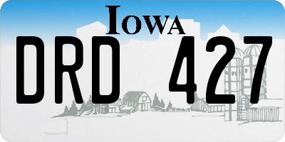 IA license plate DRD427