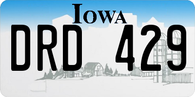 IA license plate DRD429