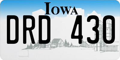 IA license plate DRD430