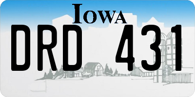 IA license plate DRD431