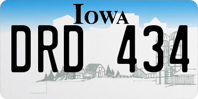 IA license plate DRD434