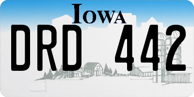 IA license plate DRD442